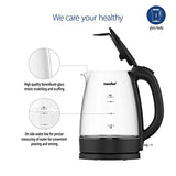 COMFEE' Glass Electric Tea Kettle & Hot Water Boiler(BPA-Free), 1.7L, Cordless with LED