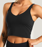 Women’s Longline Sports Bra Wirefree Padded Medium Support Yoga Bras Gym