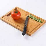 HHXRISE Organic Bamboo Cutting Board For Kitchen, With 2 Built-In Compartments