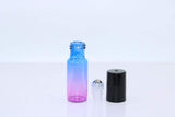 20 Glass Roller Bottles 5ml Gradient Color Essential Oils Roller Bottles Refillable Roll On Perfume Sample Vials Bottles with Black Caps Random Color (Extra (1) Opener (1) 2 ml Dropper)