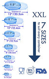 longzon Silicone Stretch Lids 14 Pack Include 2Pcs XXL Size up to 9.8'' Diameter