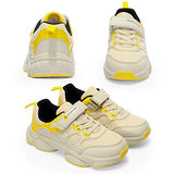 DREAM PAIRS Boys Girls Tennis Running Shoes Athletic Sneakers Beige Yellow Black