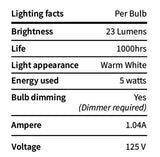 Outdoor String Lights 25 Feet G40 Globe Patio Lights with 26 Edison Glass Bulbs(1 Spare)