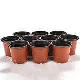 KINGLAKE 100 Pcs 4" Plastic Plants Nursery Pot/Pots Seedlings Flower Plant Container