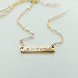 Personalized Necklace Silver Name Plate Bar Gold Necklace Custom Silver Necklace