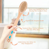 IDENTILShower Brush, Shower Back Cleaning Scrubber with Long Wooden Handle