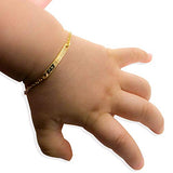 Baby Name Bar id Bracelet Baby Gift 16k Gold Plated Dainty Hand Stamp Personalized