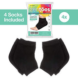 ZenToes Moisturizing Heel Socks 2 Pairs Gel Lined Toeless Spa Socks to Heal and Treat