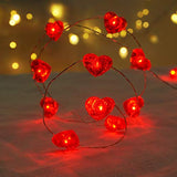 BOHON Fairy String Lights 10 ft 40 LEDs Red Heart Shaped Twinkle Fairy Lights