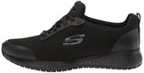 Skechers for Work Women's Squad SR Food Service Shoe, black flat knit