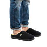 RockDove Men's Original Two-Tone Memory Foam Slipper, Size 5-6 US Men, Black/Lime