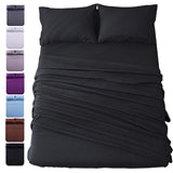 Shilucheng Bed Sheets Set Microfiber 1800 Thread Count Percale Super Soft