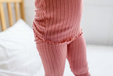VAENAIT BABY Kids Girls Long Sleeve Modal Sleepwear Pajamas 2pcs Set Shirring Pink