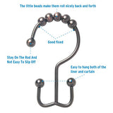 Titanker Shower Curtain Hooks Rings, Rust-Resistant Metal Double Glide Shower Hooks