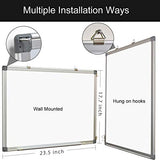 Magnetic White Board 24 x 18 Dry Erase Board Wall Hanging Whiteboard