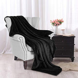 Exclusivo Mezcla Soft Flannel Fleece Velvet Plush Throw Blanket – 50" x 60" (Black)