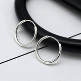 Silver Hoop Earrings- Cartilage Earring Endless Small Hoop Earrings Set for Women Men