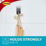 Command Bath Hook, Small, Satin Nickel, 1-Hook, 2-Small Water-Resistant Strips