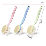 Shower Body Brush with Bristles and Loofah,Back Scrubber Bath Mesh Sponge