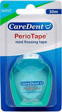 Flat Dental Floss Tape unwaxed Non Shredding Mint 3 Pack=98yrds CareDent Periotape Dental Floss Dental Floss Non Waxed Tooth Floss Floss for Teeth Satin Floss Thin Dental Floss Glide Easy floas