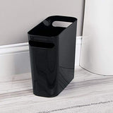 mDesign Slim Plastic Rectangular Small Trash Can Wastebasket, Garbage Container Bin