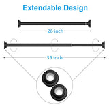 TEECK Shower Curtain Rod, 26-39 Inch Adjustable Tension Spring, Shower Rod, Premium