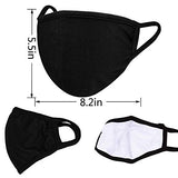6pcs/Pack Black Face Mask Windproof Dustproof Face Masks Breathable Reusable