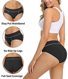 wirarpa Women's Cotton Underwear Comfy Mid Waisted Plus Size Briefs 5 Pack