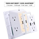 USB Wall Charger, Surge Protector, POWRUI 6-Outlet Extender with 2 USB Charging Ports (2.4A Total)