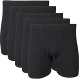 Gildan Men's Covered Waistband Boxer Brief Multipack, Black (5 Pack), Small