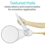 Vive Lotion Applicator for Your Back (4 Pads) - Long Reach Handle with Sponge