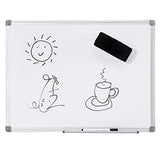 DexBoard Small Size Magnetic White Board - 24 x 18 Inch Silver Aluminum Frame