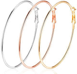 4" Extra Large Most Gigantic Hoop Earrings for Women Girls,14K Gold Plated Rose Gold