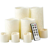 Furora LIGHTING LED Flameless Candles with Remote Control, Set of 8, Real Wax Battery