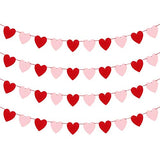 Valentines Day Decoration- 3.9 Inches Valentine's Day Decor Heart Banner Pink&Red