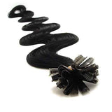 25 Strands Wavy Body Wave Pre Bonded U Nail Tip Fusion Remy Human Hair Extensions 22" Inches (#1 Black)