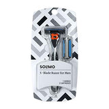 Amazon Brand - Solimo 5-Blade MotionSphere Razor for Men with Dual Lubrication