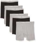Hanes Men's Tagless Boxer with ComfortFlex Waistband Brief, Black/Gray-6, Small