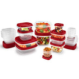 Easy Find Vented Lids Food Storage Containers, Set of 21 (42 Pieces Total), Racer Red