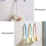 Shower Body Brush with Bristles and Loofah,Back Scrubber Bath Mesh Sponge