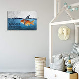 Inspirational Canvas Wall Art Quotes Abstract Blue Goldfish Shark Pictures Posters Painting