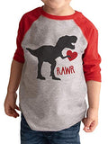 7 ate 9 Apparel Kids Dinosaur Happy Valentine's Day 6 Months Red Raglan