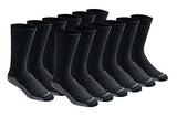 Dickies Men's Petite Dri-tech Moisture Control Crew Socks Multipack, Black (12 Pairs)