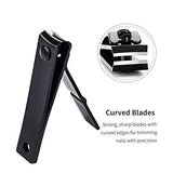 FIXBODY Nail Clipper Set – Black Stainless Steel Fingernails & Toenails Clippers & Nail