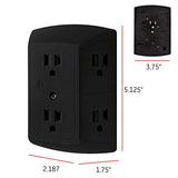 GE 6 Outlet Wall Plug Adapter Power Strip, Extra Wide Spaced Outlets, Power Adapter