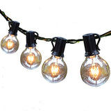 Guddl Outdoor String Lights 25ft Patio Lights with 27 G40 Bulbs (2 Spare) Connectable