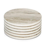 LIFVER Drink Coasters 6 Pieces Ceramic, Absorbent Coasters for Drinks ,Stone Style