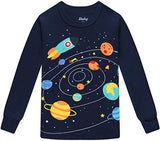 Pajamas For Boys Children Airplane Rocket Clothes Kids Pants Set 4 Pieces Sleepwea