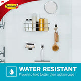 Command Bath Hook, Small, Satin Nickel, 1-Hook, 2-Small Water-Resistant Strips