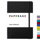 Paperage Lined Journal Notebook, Hard Cover, Medium 5.7 x 8 inches, 100 gsm
